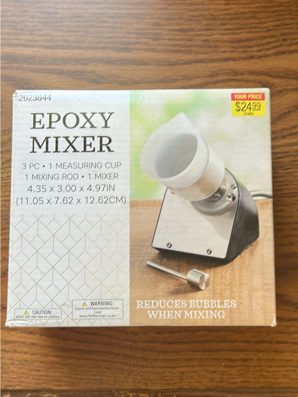 NEW Epoxy Mixer with Measuring Cup and Mixing Rod - White/Silver